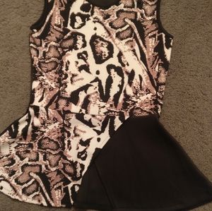 NWOT Animal Print Peplum Top- Size M- Nicki Minaj